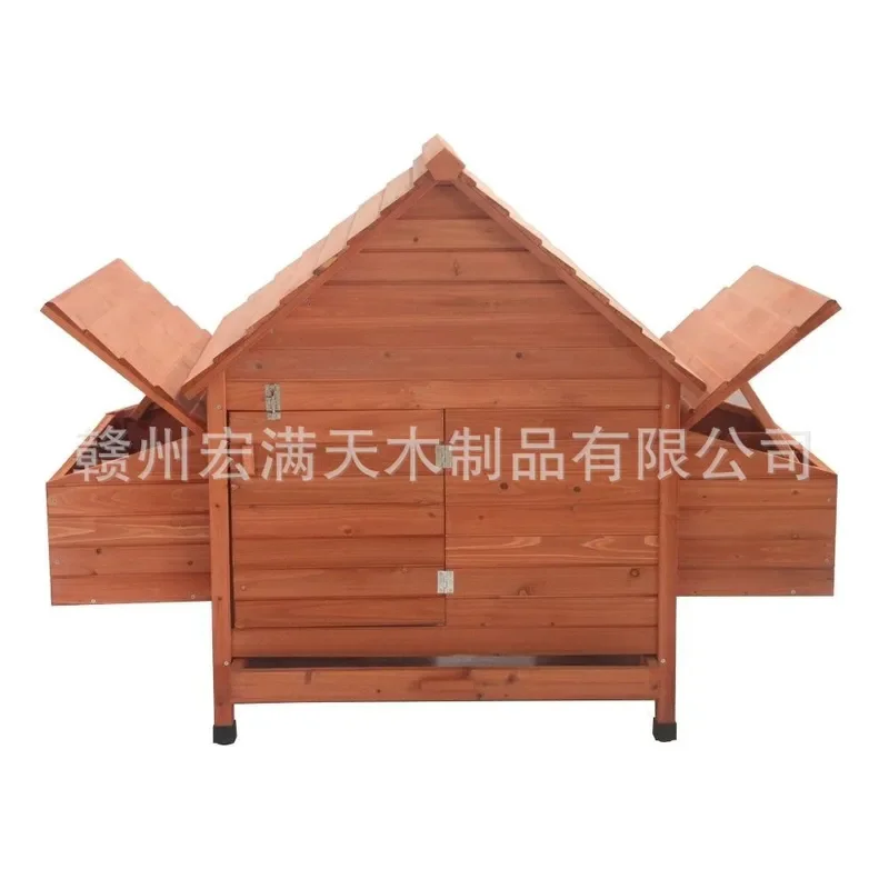 Wooden Outdoor Chicken Coop with Egg Box Waterproof Poultry House for Ducks and Hens Backyard Farm Cage