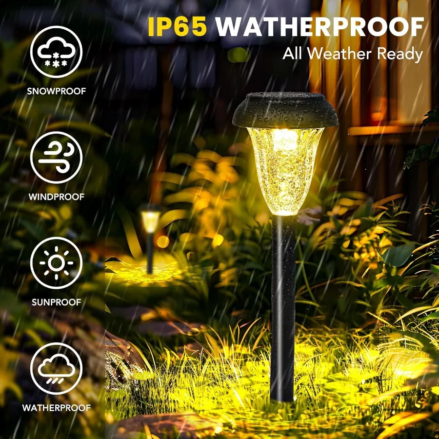 16 حزمة أضواء الشمسية في الهواء الطلق مقاوم للماء الدافئة الأبيض مسار الضوء بالطاقة الشمسية لإضاءة المناظر الطبيعية أضواء الحديقة للديكور P