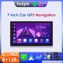 Hizpo-Radio con GPS para coche, reproductor Multimedia con Android, 7 pulgadas, Universal, WIFI, Audio, para Hyundai, Nissan, Toyota, Kia, Volkswagen