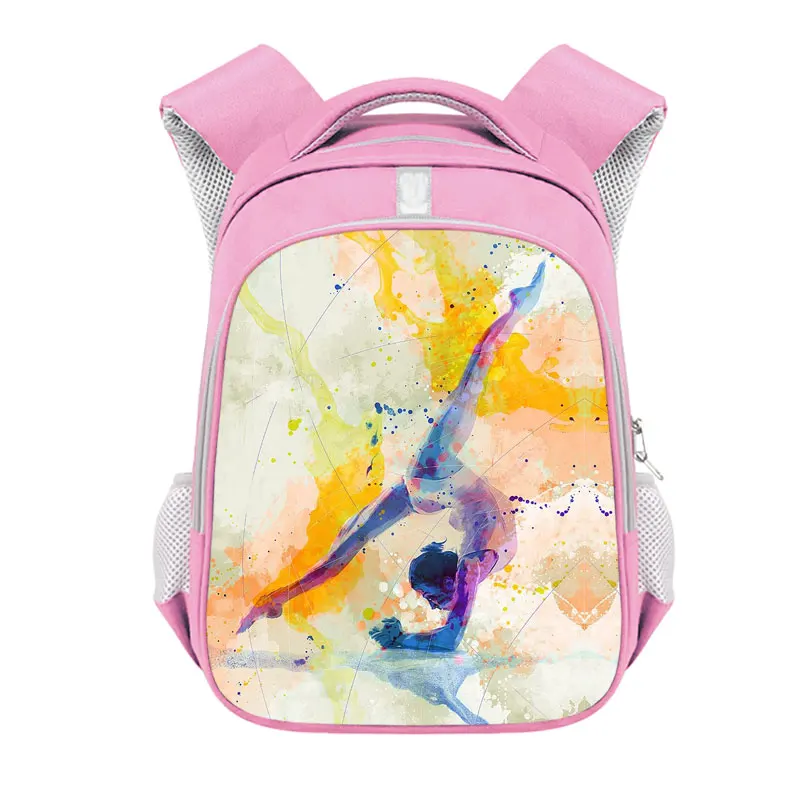 Gymnastics Art Backpack Children Schoolbags for Teenager Girls Daypack Women 14 / 16 Inch Rucksack Gymnast Student Book Bags