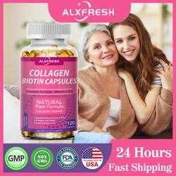 Alxfresh Collagen Biotin Capsules with Vitamin C for Anti-oxidation  Support Skin & Joint & Hair Health Nutritional Supplements