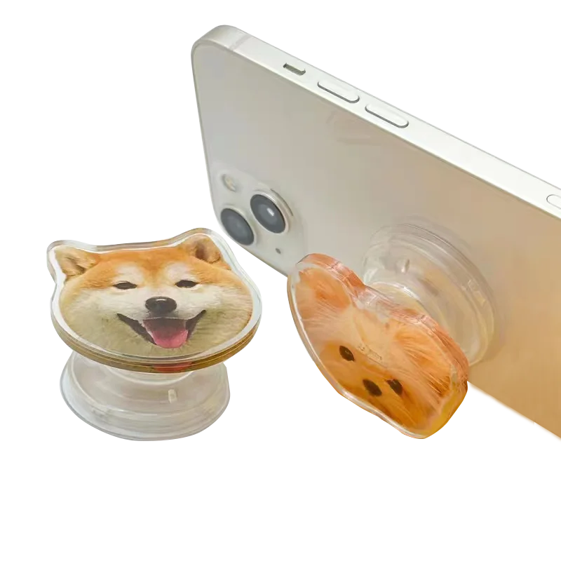 

Fashion Acrylic Telephone Holder Stand Custom Lovely Dog Cat Children Photos CellPhone Standing Clear Anime Airbag Phone Grip