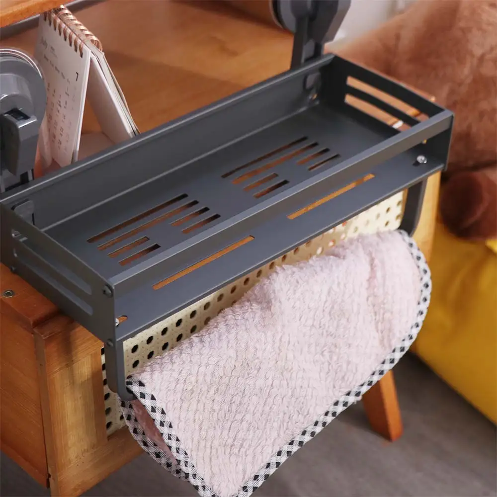 

Космическая алюминиевая стойка для хранения на присоске, настенная подвесная стойка для хранения без перфорации, съемная настенная полка для шампуня для душа