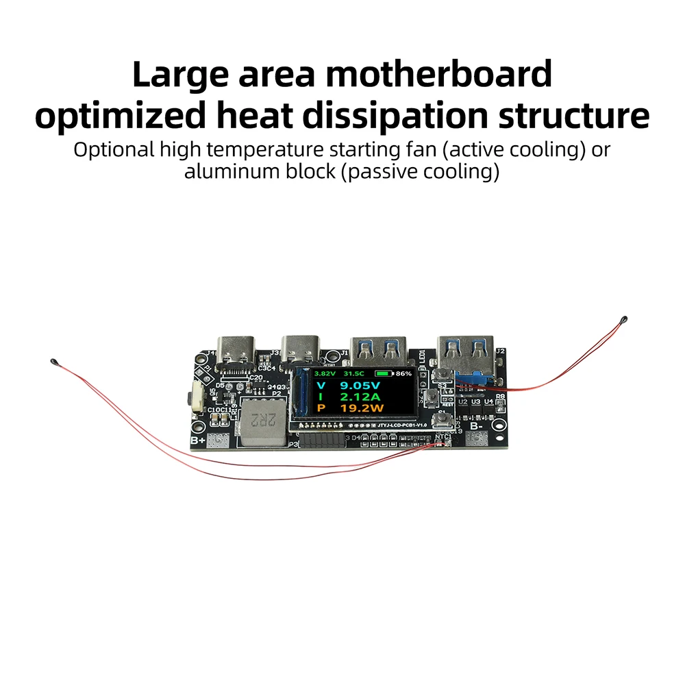 22.5W Fast Charger Module With PD MultiProtocol FastModule 0.96 Inch TFT Color Display DIY Portable Power Bank Circuit Board