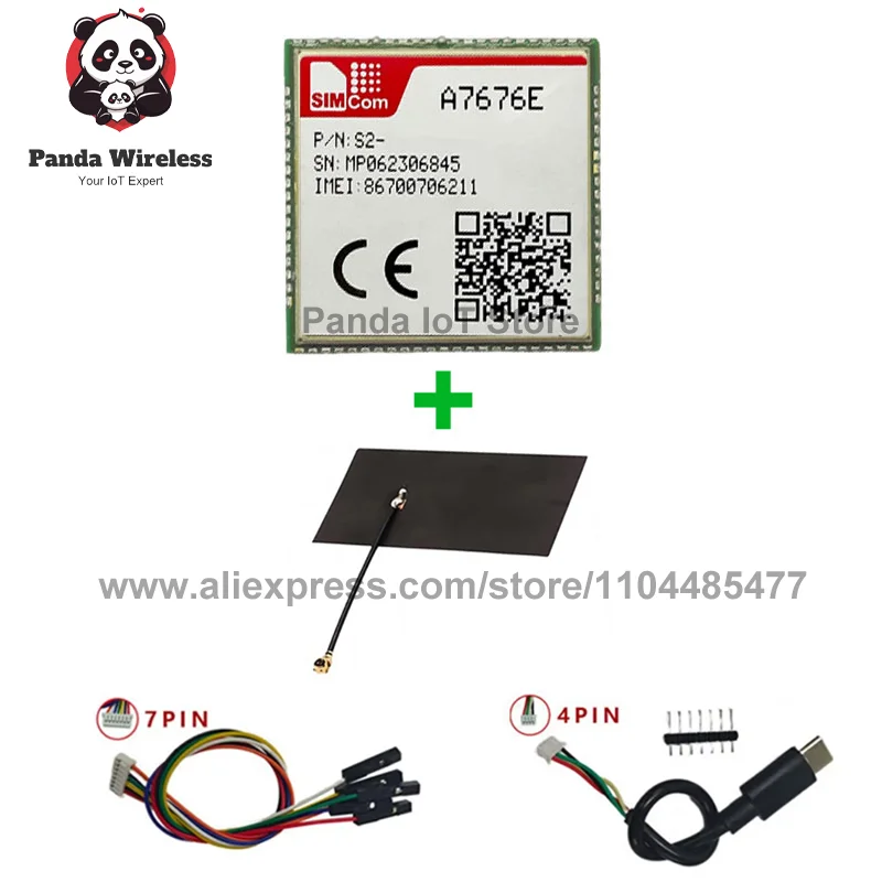 

SIMcom A7676E CAT1 Основная плата поддерживает данные + голос 1 шт. LTE-FDD B1/B3/B8/B20/B31/B72 с антенной FPC