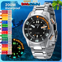 BERNY Automatic Dive Watch for Men Super Luminous Original Design 20ATM Man Wristwatch Sapphire Swim Sport Mechanical Male Watch