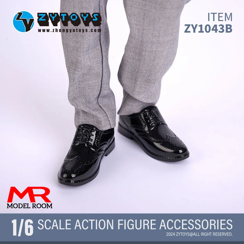 ZYTOYS ZY1043 1/6 Scale Male Brogue Suit Leather Shoes Hollow Shoes Model Clothes Accessory Fit 12\'\' Soldier Action Figure Body
