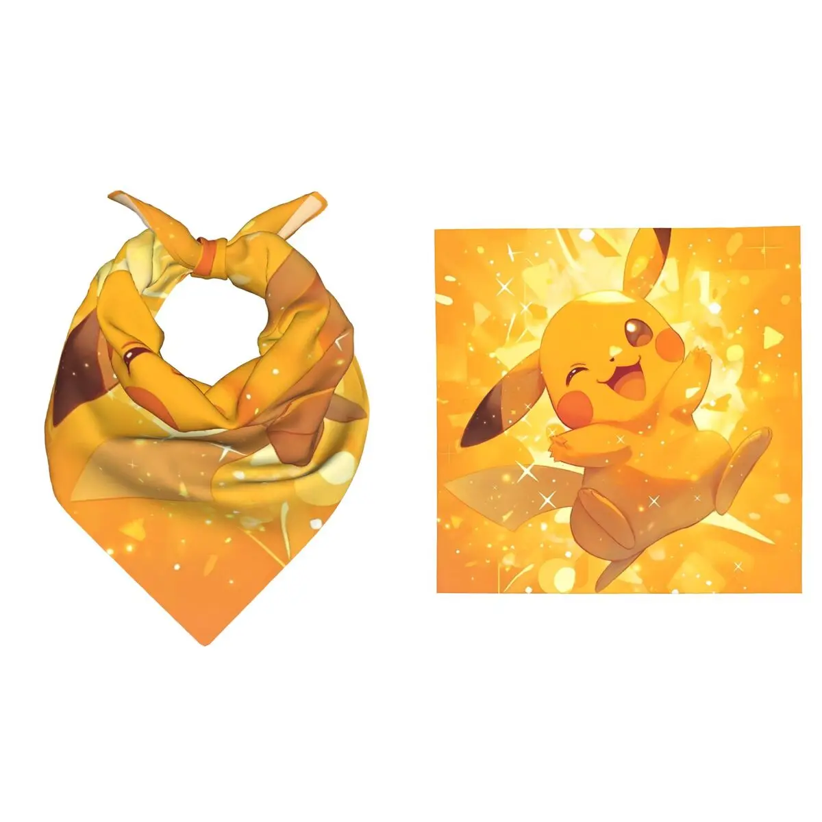 

Мягкий квадратный платок с принтом Пикачу для мужчин и женщин, милый мультяшный шарф-бандана для праздников и вечеринок