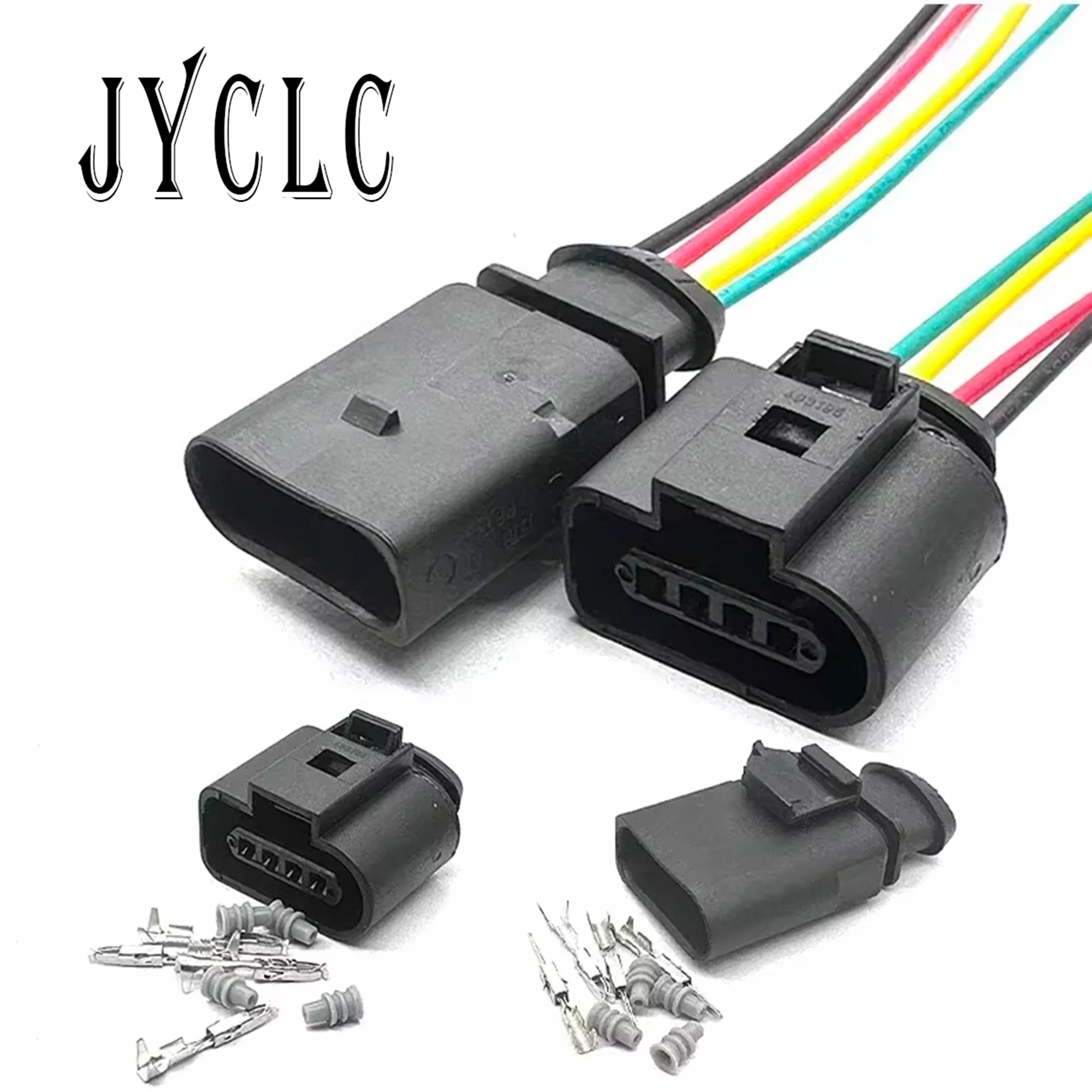 1 Set 4 Pin Car Air Intake Pressure Sensor Plug 1J0973704 Automatic Coil Extension Adapter Connector 1J0973804 Horn Plug for VW