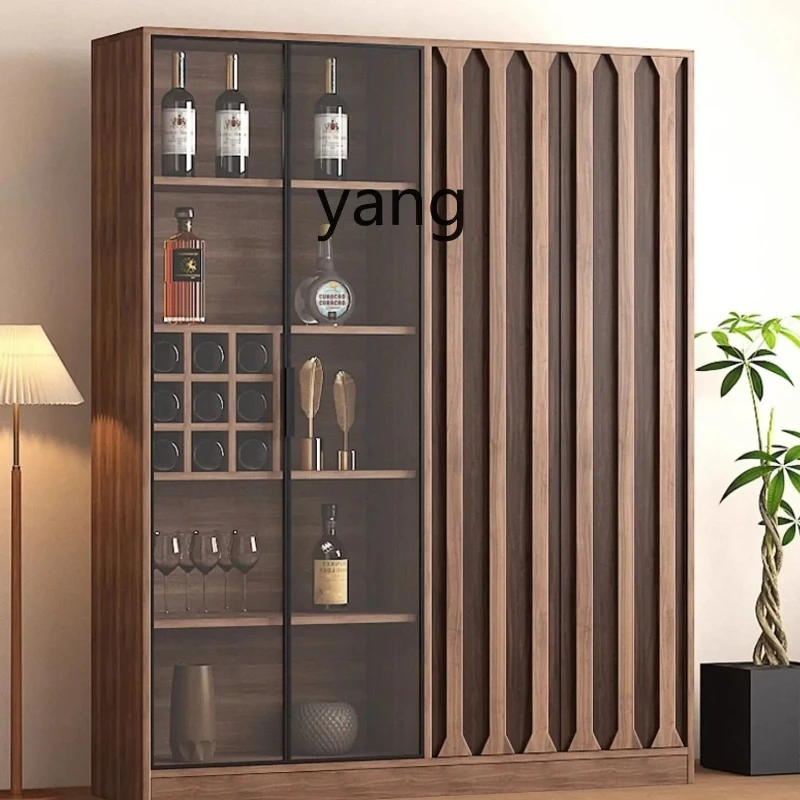 CX  wine cabinet living room solid wood wall display cabinet household retro new Chinese glass door storage storage