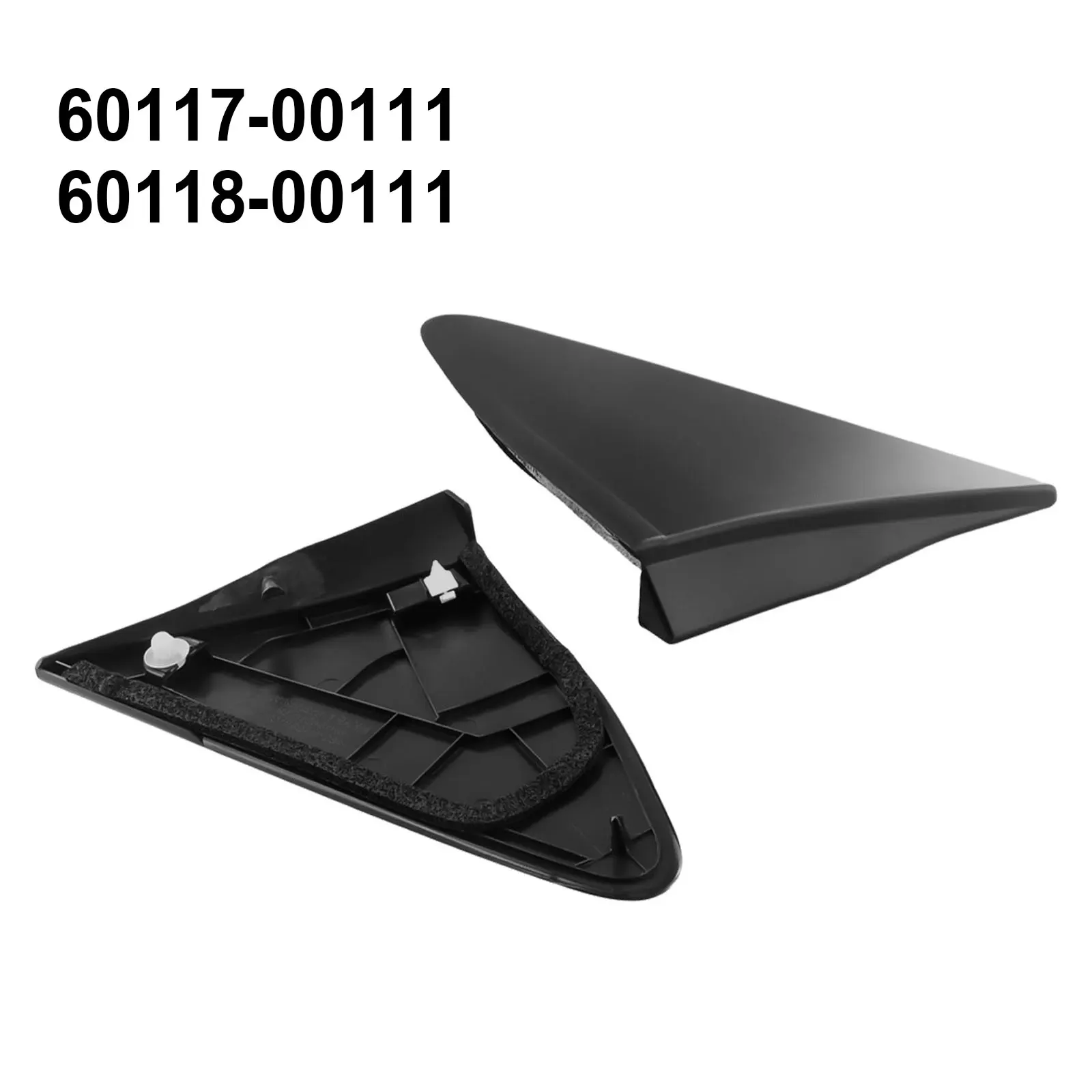 2x Car Front Rearview Mirror Triangle Cover Trim Corner Cap Black Plastic For Toyota For Yaris 12-14 Exterior Parts Mirror Cap