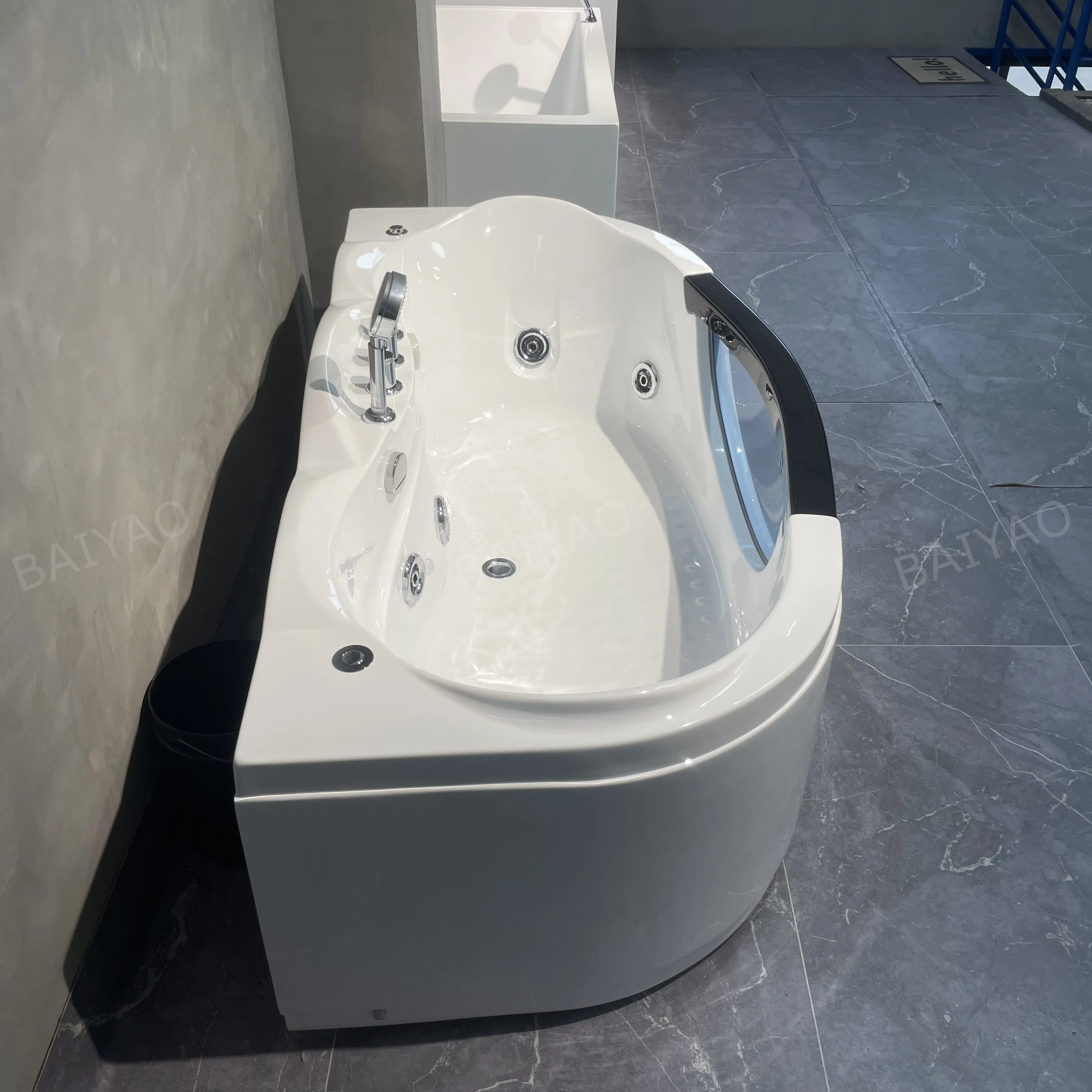 

Викторианский сад Jacuzzier Deluxe Двойная акриловая ванна с массажными форсунками и красочным светодиодным дисплеем