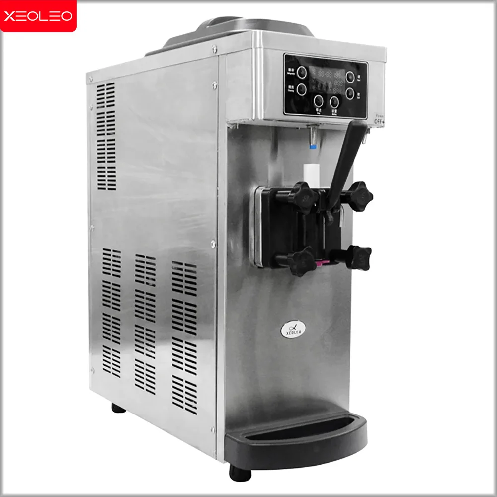 XEOLEO آلة الآيس كريم التجارية 1100 واط التلقائي 1 نكهة آيس كريم ناعم القوام صانع سطح المكتب آلة صنع الثلج الناعم 12L/H شاشة الكريستال السائل