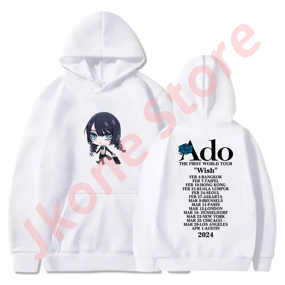 Ado Fashion Wish Hoodies Singer World Tour Logo Merch Sweatshirts Women Men Casual Harajuku Pullovers