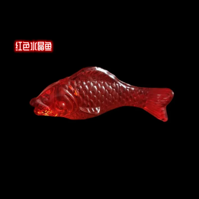 Factory Direct Sale Creative Seven-Color Crystal Fish Glass Fish Ornament Yellow Crystal Treasure Basin Home Living Room Decorat