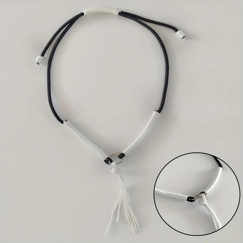خاتم رقبة حصان مصنوع يدويًا من النايلون - قلادة مزخرفة منسوجة، آمن ومريح لجميع الخيول