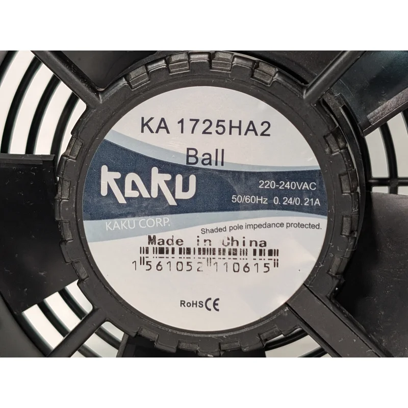 A+FOR Kaku KA1725HA2 Axial Flow Waterproof Cooling Fan 220-240VAC, 50/60Hz, 0.24/0.21A