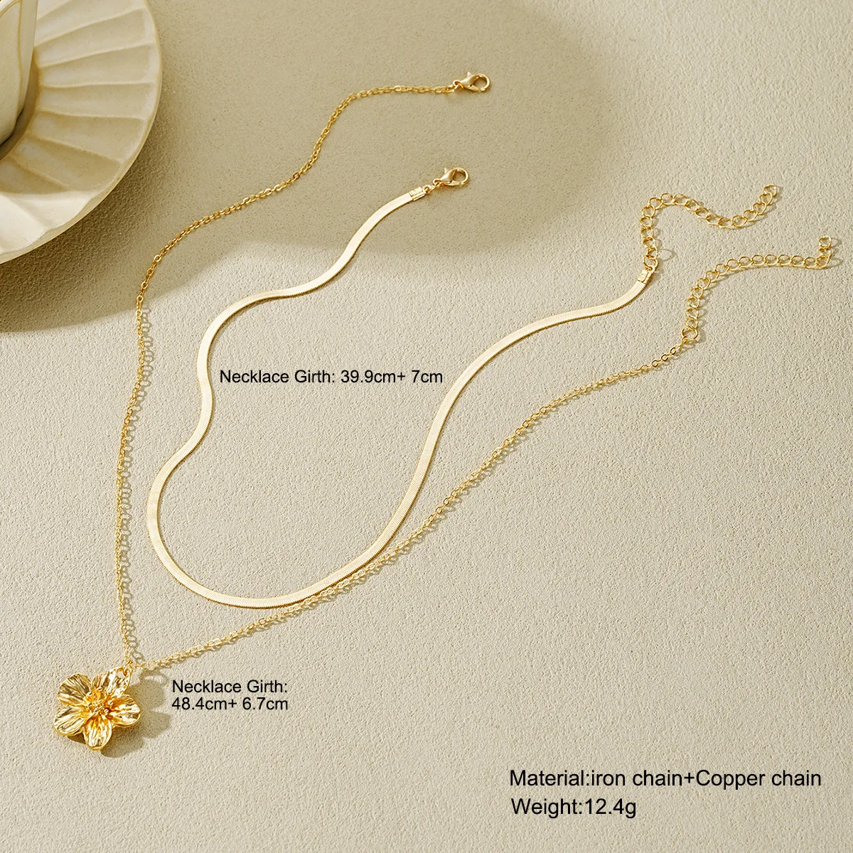 موضة جديدة تصميم فريد أنيق ورائع متعدد الطبقات زهرة قلادة للنساء الراقية مجوهرات هدايا حفلة عيد ميلاد