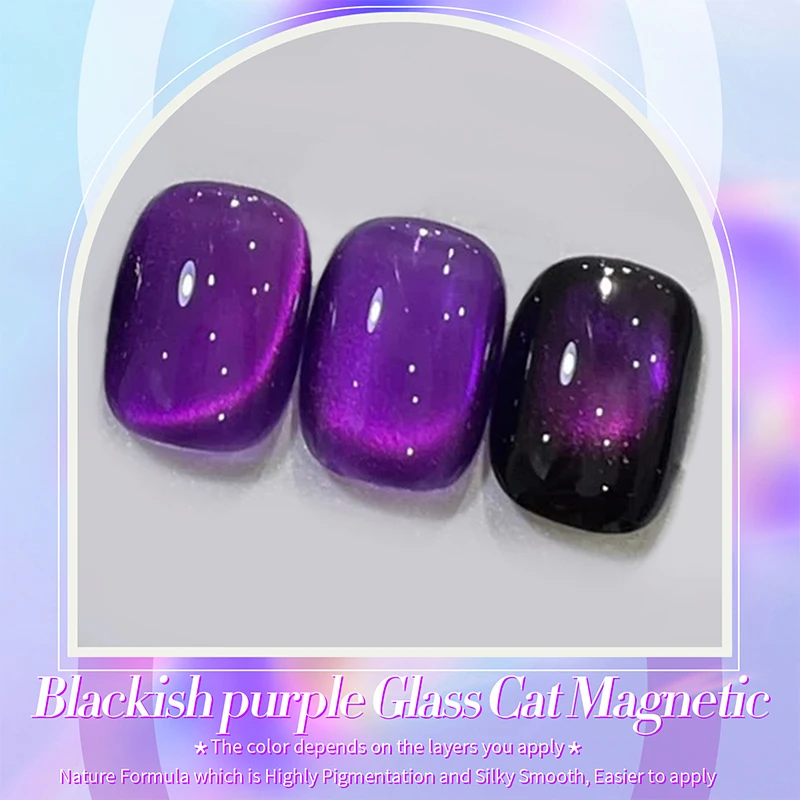 BORN PRETTY 10ml Purple Glass Cat Magnetic Gel Nail Polish Water Light Semi Permanent Soak Off Nail Art Gel Varnish Manicure