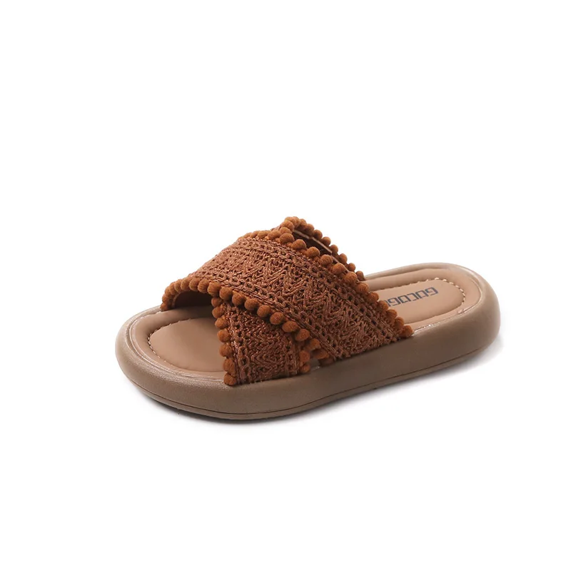 Sandali da spiaggia moda estiva per ragazze Pantofole comode da esterno casual Moda per bambini Fondo morbido Cento scarpe basse 23-37