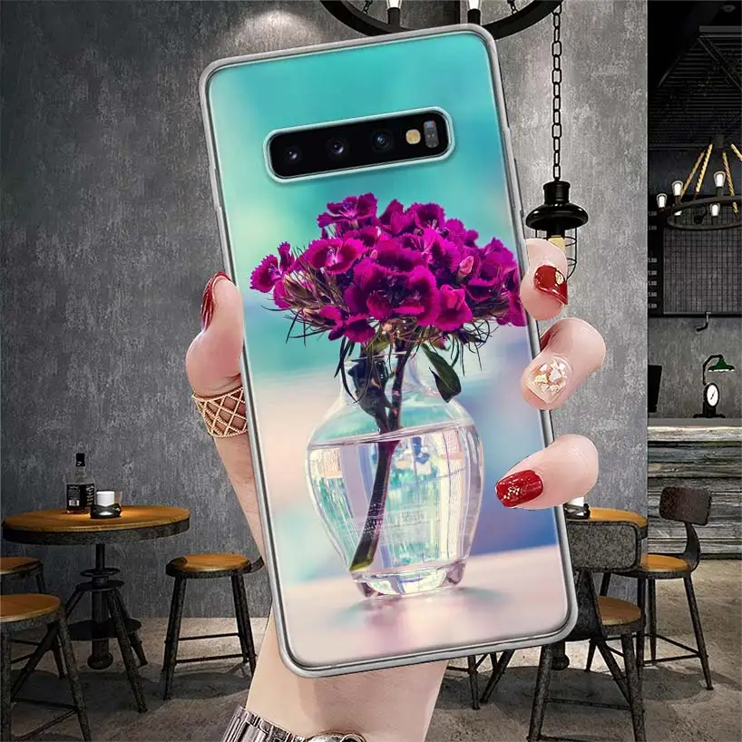 Purple Lavender Flowers Phone Case For Samsung Galaxy S21 S20 FE S22 S23 S24 Ultra S10 Plus S9 + S8 S10E Soft Cover Shell Coque