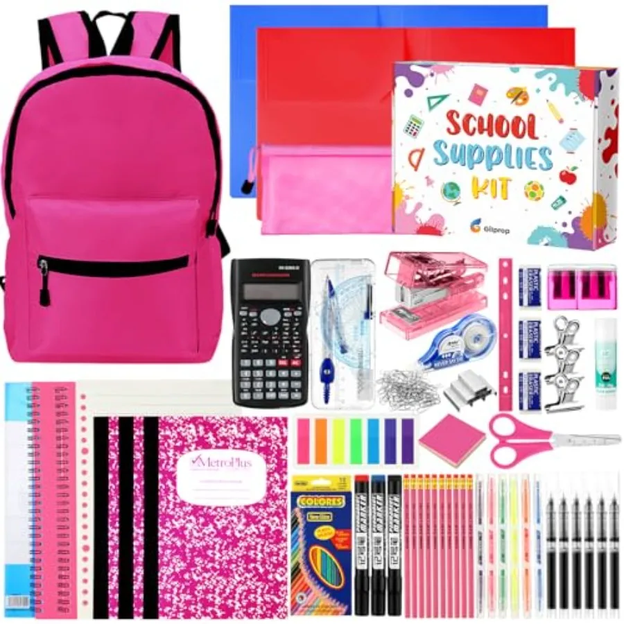 

Gilprop 126 Pcs Christmas Middle High School Supplies Kit with Backpack for Student 7-12 Grades School Supplies Bulk Bundle Ess