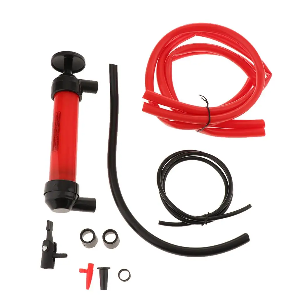 Siphon Kit – Pump, Tubes, Connectors, Adapters – Fuel, Gasoline Gas, Water, Oil, Fluid Transfer & Inflator