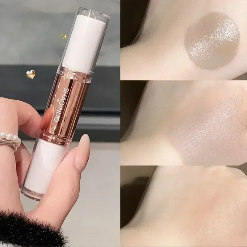 2 IN 1 คุณภาพสูงแต่งหน้า Base Foundation Stick สําหรับ Face Bronzer สําหรับคอนซีลเลอร์ใบหน้า Contouring Beauty ผู้หญิงเครื่องสําอาง