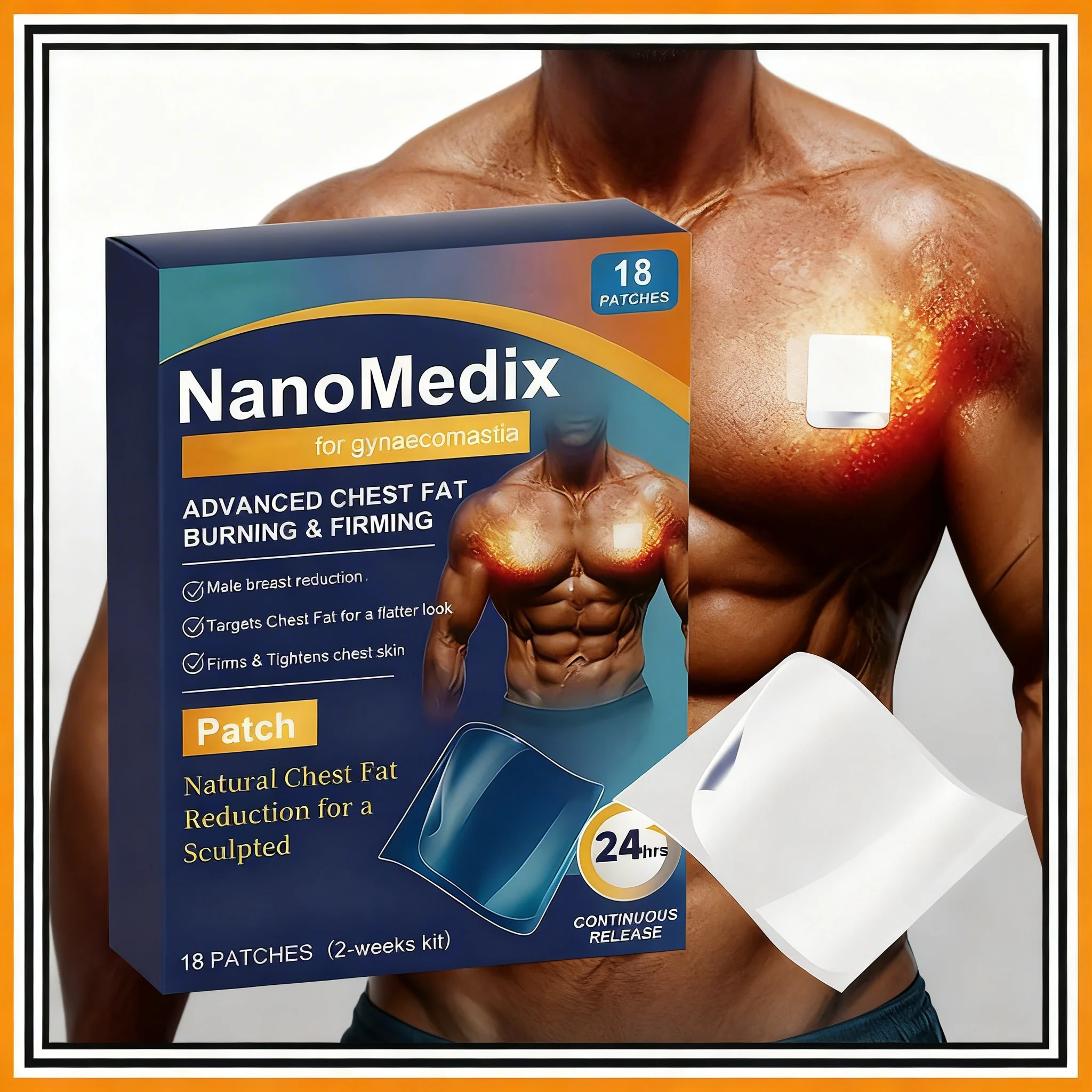 Man Gynecomastia Cellulite Removal Patch Chest Tighten Fat Burning Strengthen Abdominal Muscle Body Fitness Shrink Chest Patch