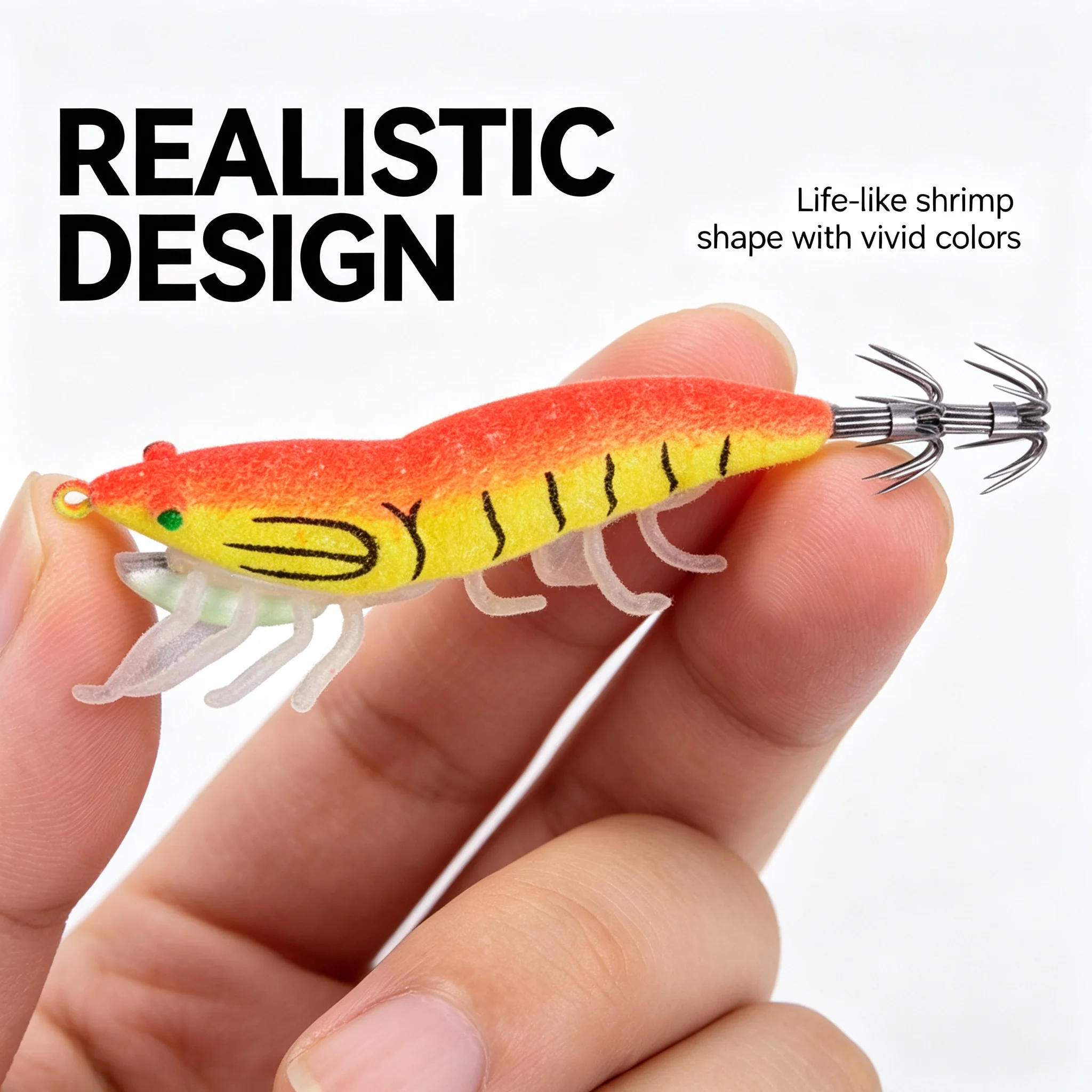 Multi-Color Squid Hard Shrimp Tackle for Octopus And Cuttlefish with Bright Noctilucent Glow Effect Rust-Proof Umbrella Hook
