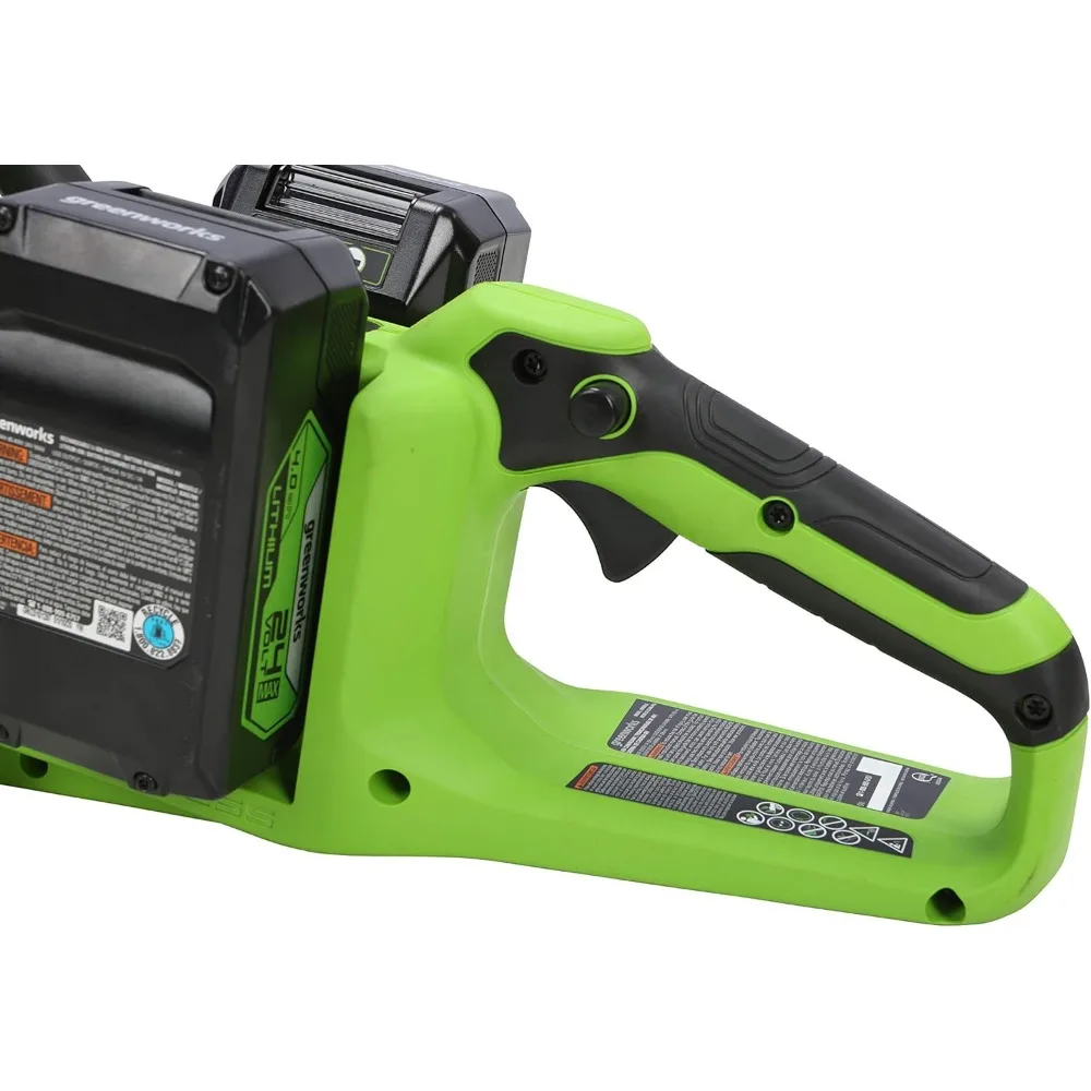 Бесщеточная аккумуляторная бензопила Greenworks, 48 В, двойная, 24 В — идеально подходит для резки деревьев, обрезки ветвей, обрезки и предварительной обработки дров