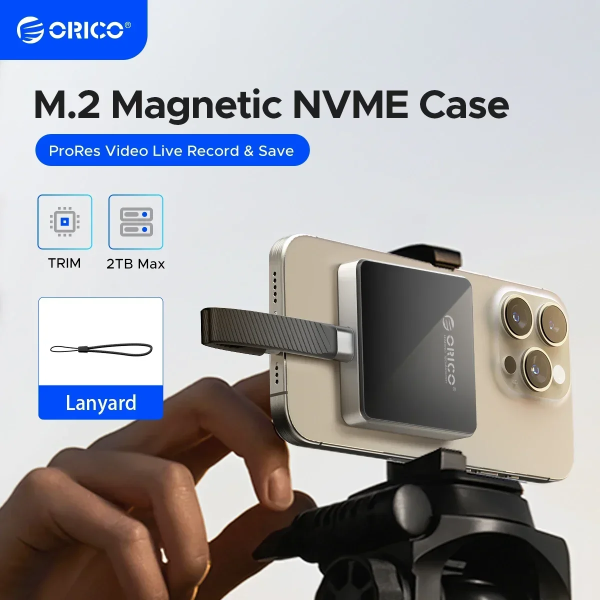 

ORICO M.2 NVMe 2230 SSD Enclosure Magnetic 10Gbps M.2 to USB Type C External Adapter for iPhone 15 Pro Max ProRes MacBook SN750