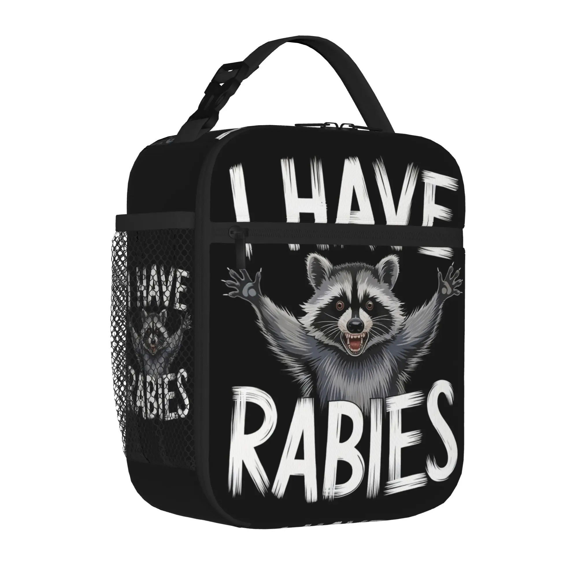 Insulated Lunch Tote Bag I Have Rabies Don't Tailgate Me Causal Funny Meme Cooler Thermal Lunch Storage Food Box Portable Picnic