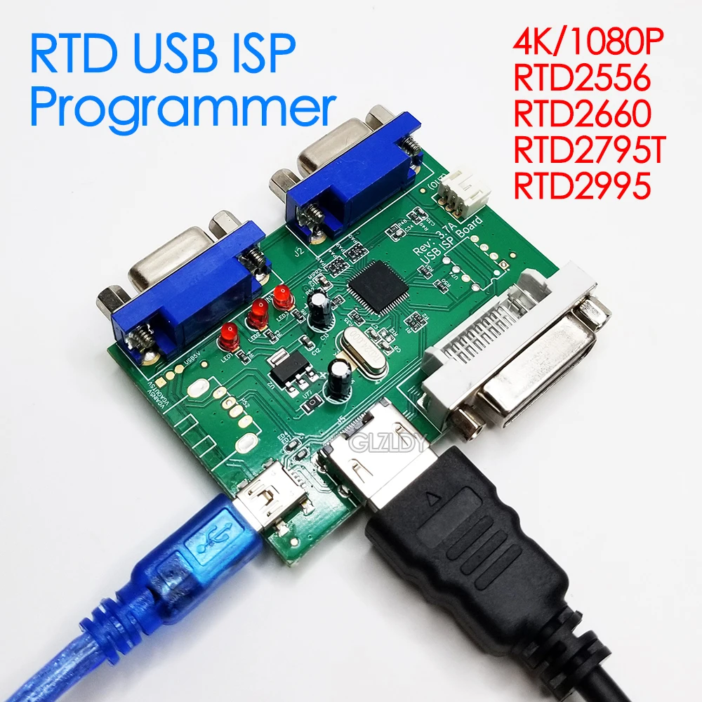 RTD-Programmierer für Realtek Debugging-Tool RTD2556 2513 2660 2795 EDP-Treiberplatine Programm Flash USB ISP Board 4K Controller-Pie