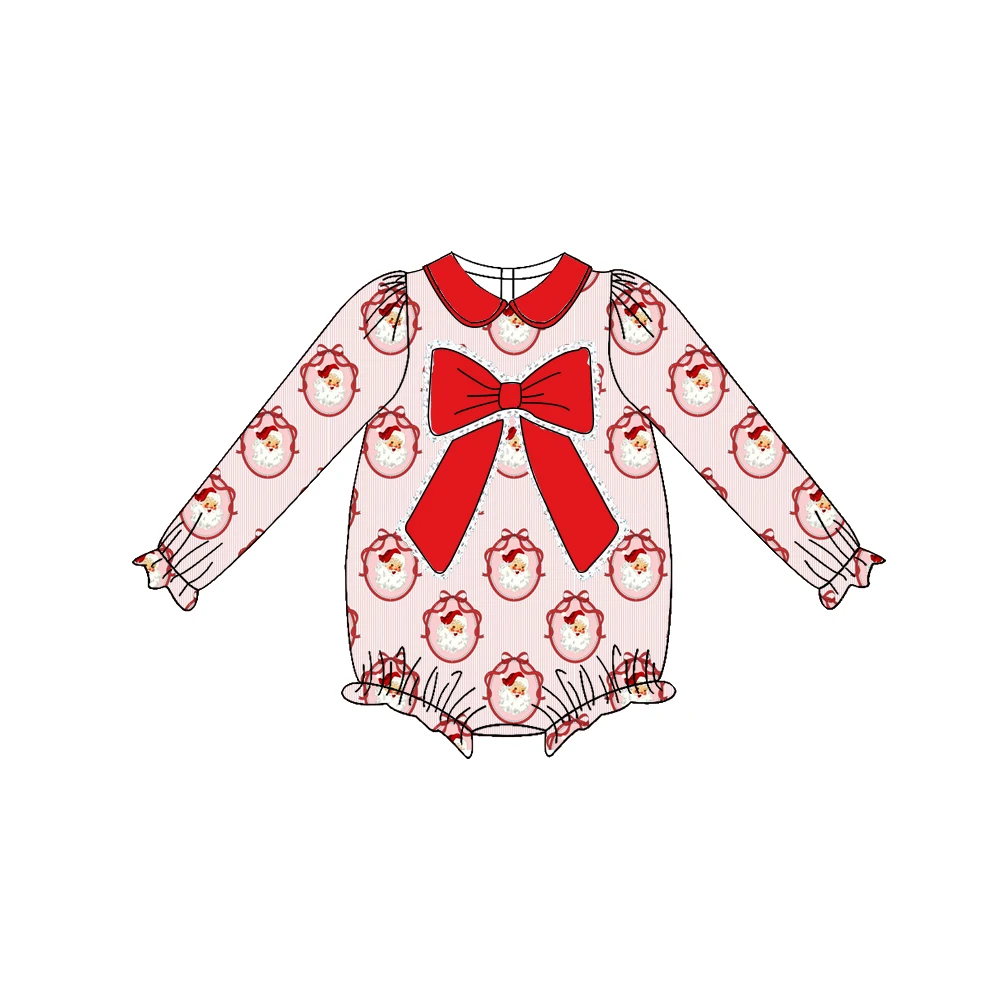

Wholesale Baby Bubble Clothes Newborns Lace Big Bows Christmas Clothing Baby Santa Claus Romper