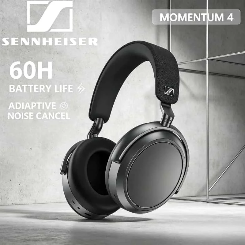 

Original Sennheiser MOMENTUM 4 Wireless Headphones Adaptive Noise Cancelling 60H Battery Bluetooth 5.2 OverEar Foldable Mic