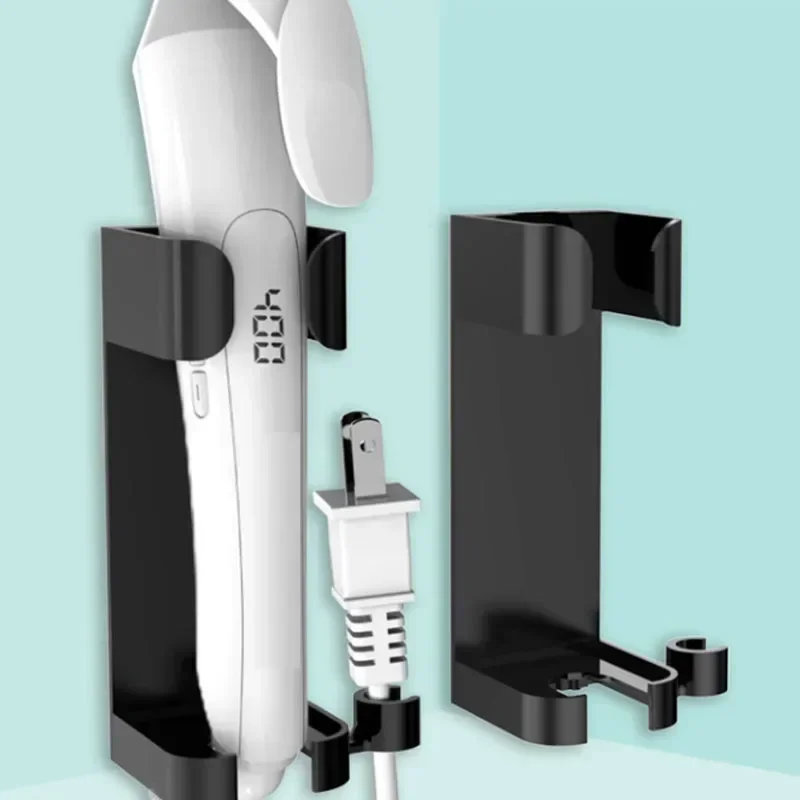 حامل مكواة فرد الشعر، دعامة تجعيد، منظم مجفف الشعر المثبت على الحائط لإكسسوارات الحمام المنزلية