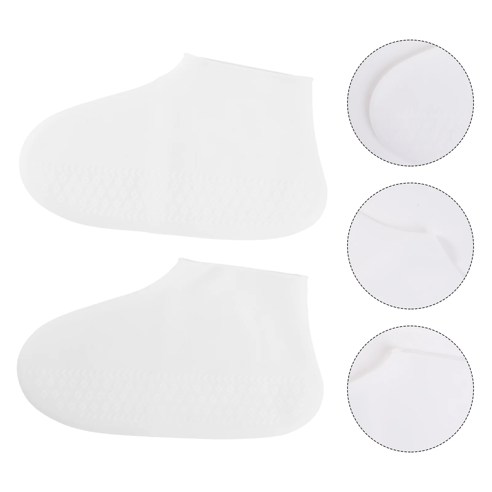

1Pair Waterproof Shoes Cover Silicone Non-Slip Boot Protector Outdoor Rain Shoe Cover L Size White Men Women Slip-Resistant