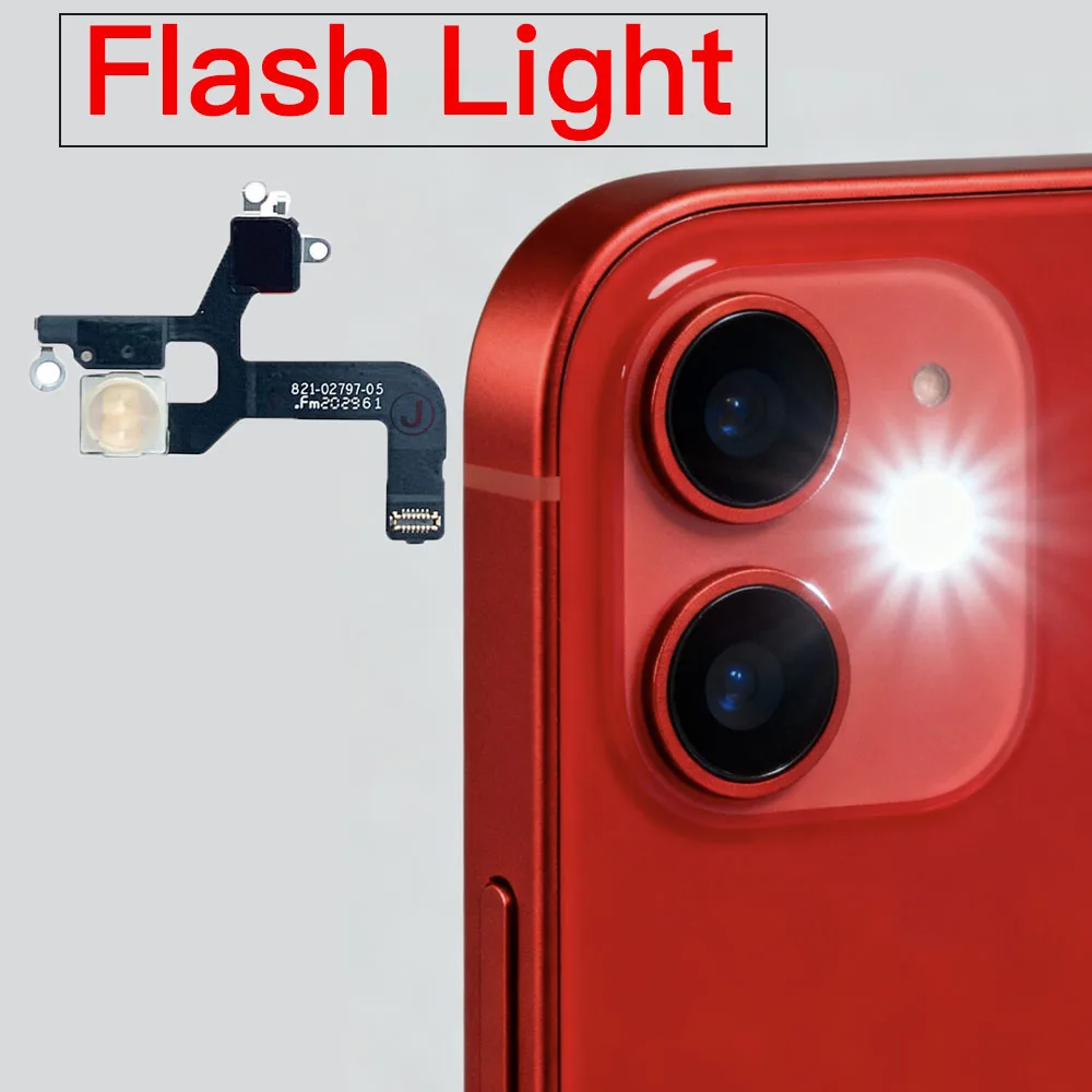 

Запасная часть вспышки для iPhone 12 13 Mini Pro Max, модуль фонарика с гибким кабелем