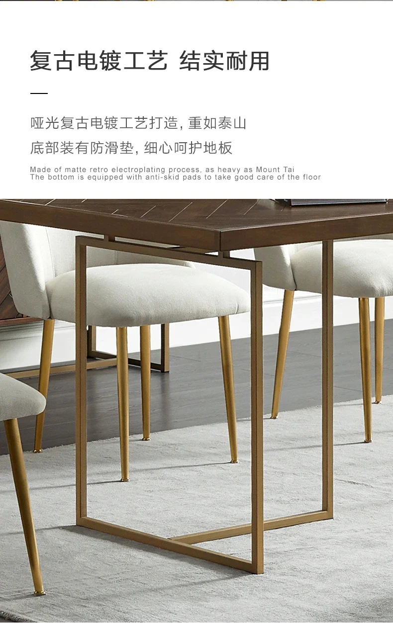 Living Room Small Apartment Dining Tables and Chairs Set Light Luxury Home Nordic Solid Wood Square Dining Table