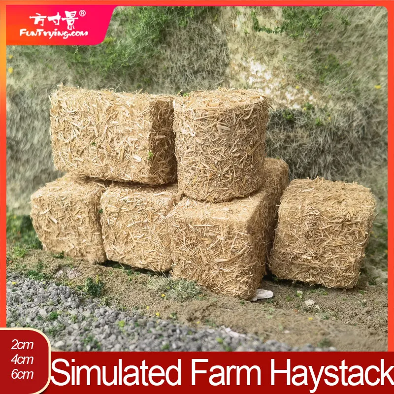 5PCS Miniature Simulation Haystack Model Pasture Farm Sand Table Landscaping Ho Scale Field Straw Model Farm Layout