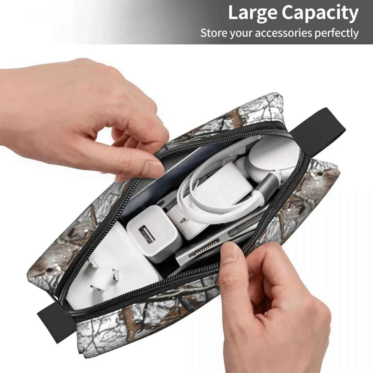 Hunting Camo Tree Camouflage Snow Pattern Cosmetic Bag Women Cute Large Capacity Makeup Case Beauty Storage Toiletry Bags