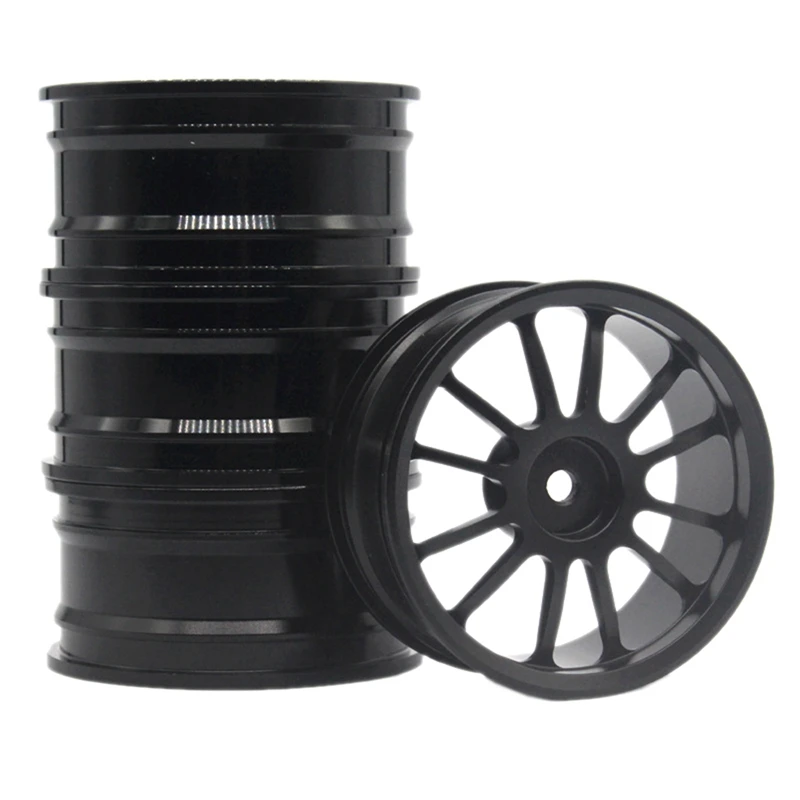 4 Pcs Universal 1.9-Inch Aluminum Alloy Wheel Suitable For 1/10 SCX10 Simulation Flat Sports Car