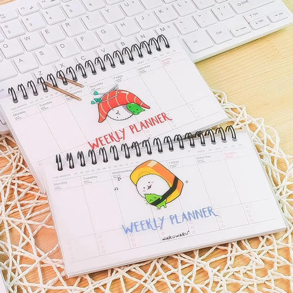 Cute Daily Planner Weekly Day Plan Time Organizer Stuff Notebook Spiral Agenda