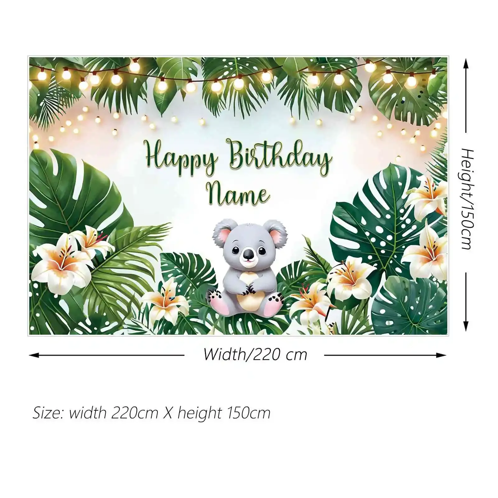 Mond. qg erste 1. alles Gute zum Geburtstag oh Neugeborene Hintergrund Hintergrund Zeichen Koala Palm blatt Blume Party Banner Fotografie Requisiten