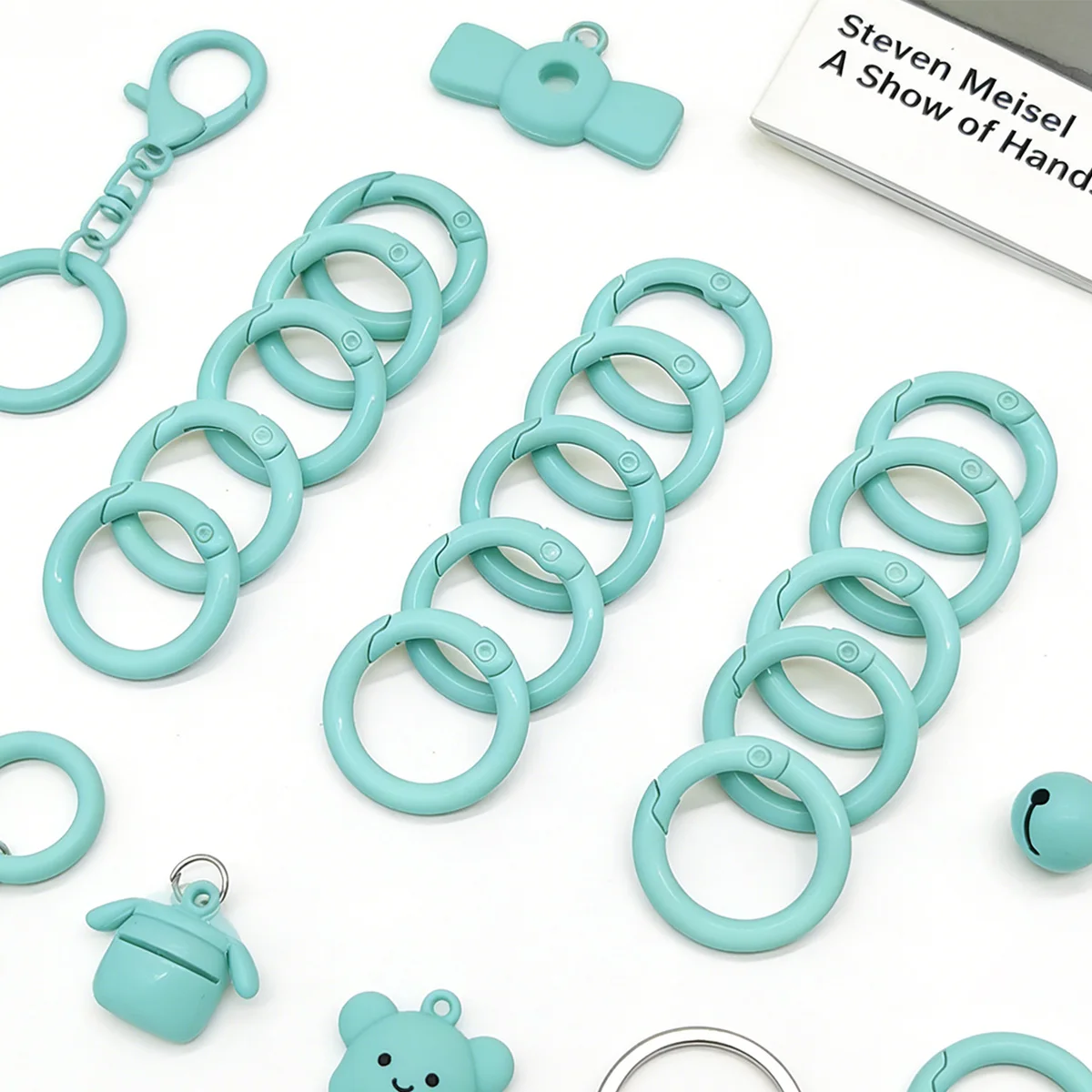 

5/10/20Pcs Green Fruit 25mm Zinc Alloy Trigger Round Snap Keyring Buckle Snap Hook O Ring Buckle for Keychain DIY Accessories