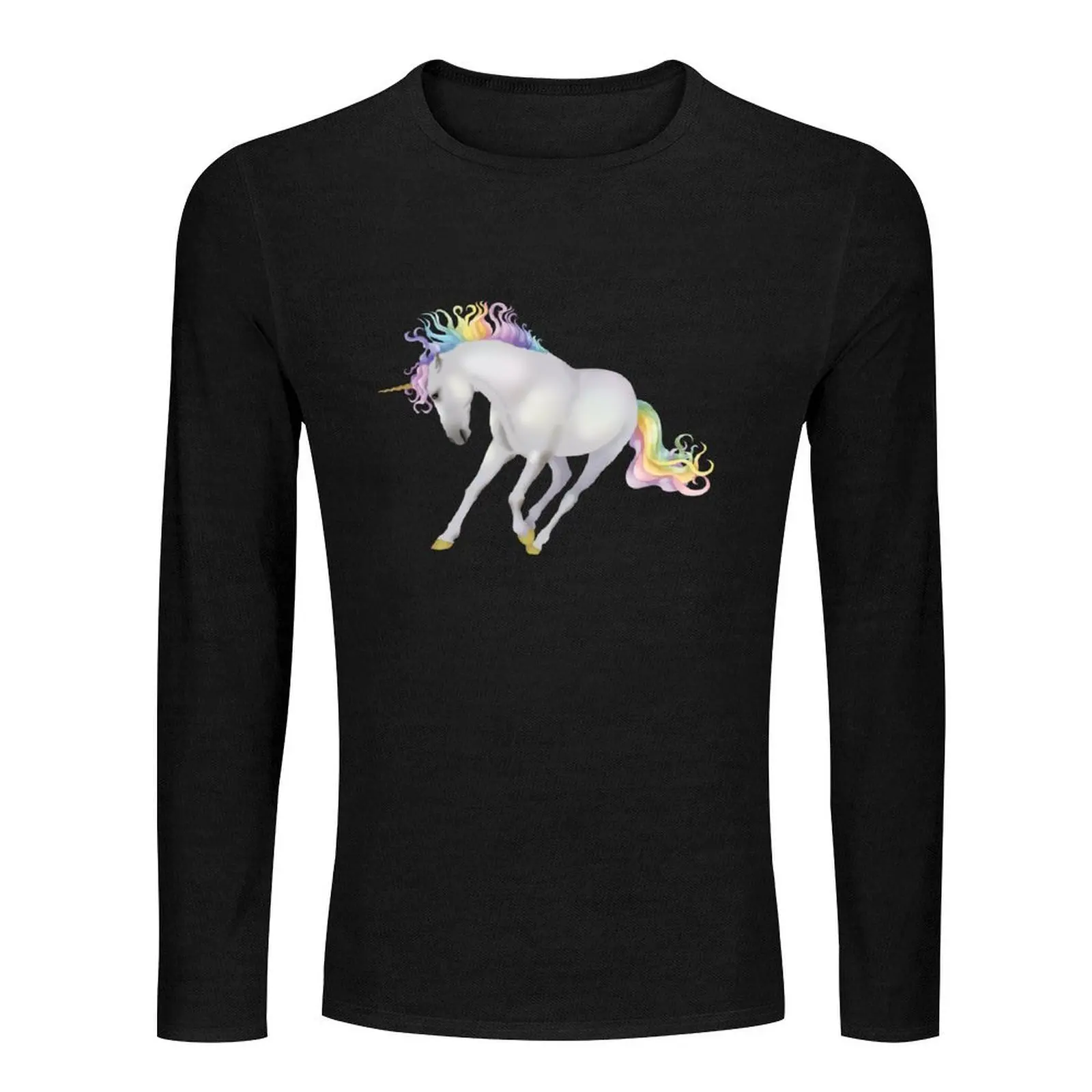 In a Field Full of Horses, Be a Unicorn Long T-Shirt funny t shirt plus size t shirts funny t shirts Men's cotton t-shirt