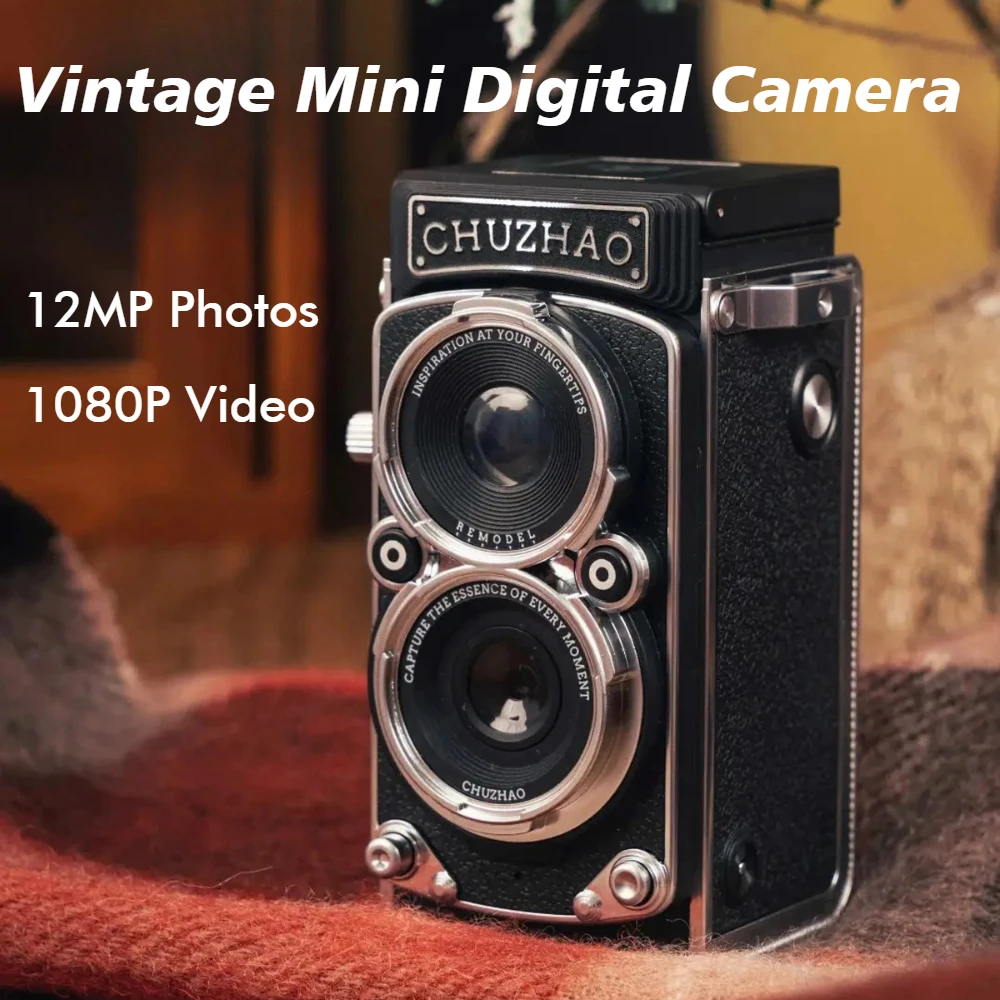 

Цифровая мини-камера CHUZHAO Vintage с автофокусом, 12 МП, видео 1080P FHD, портативная камера для видеоблогинга, идеальный подарок на Рождество и День рождения