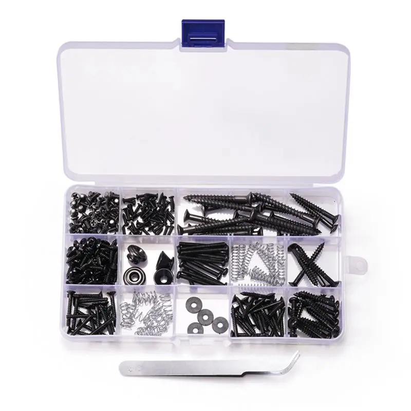 ABKV-254Pcs/Lot Guitar Screws Kit For Back Plate Mount Assortment With Storage Box For Electric Guitar DIY Tools