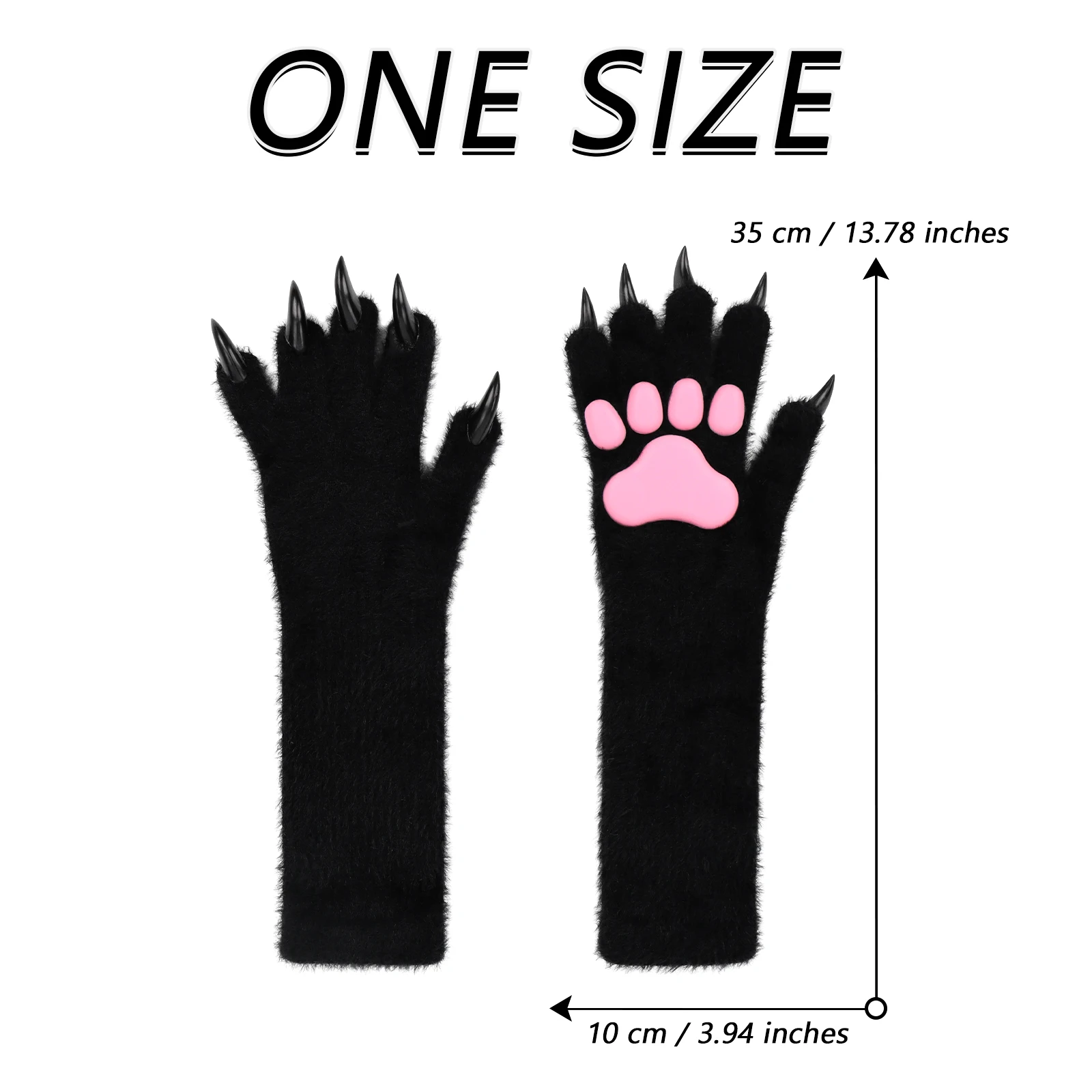 Animal Paw Gloves with Cat Bear Fox Wolf Dog Claws Pads for Party Cosplay